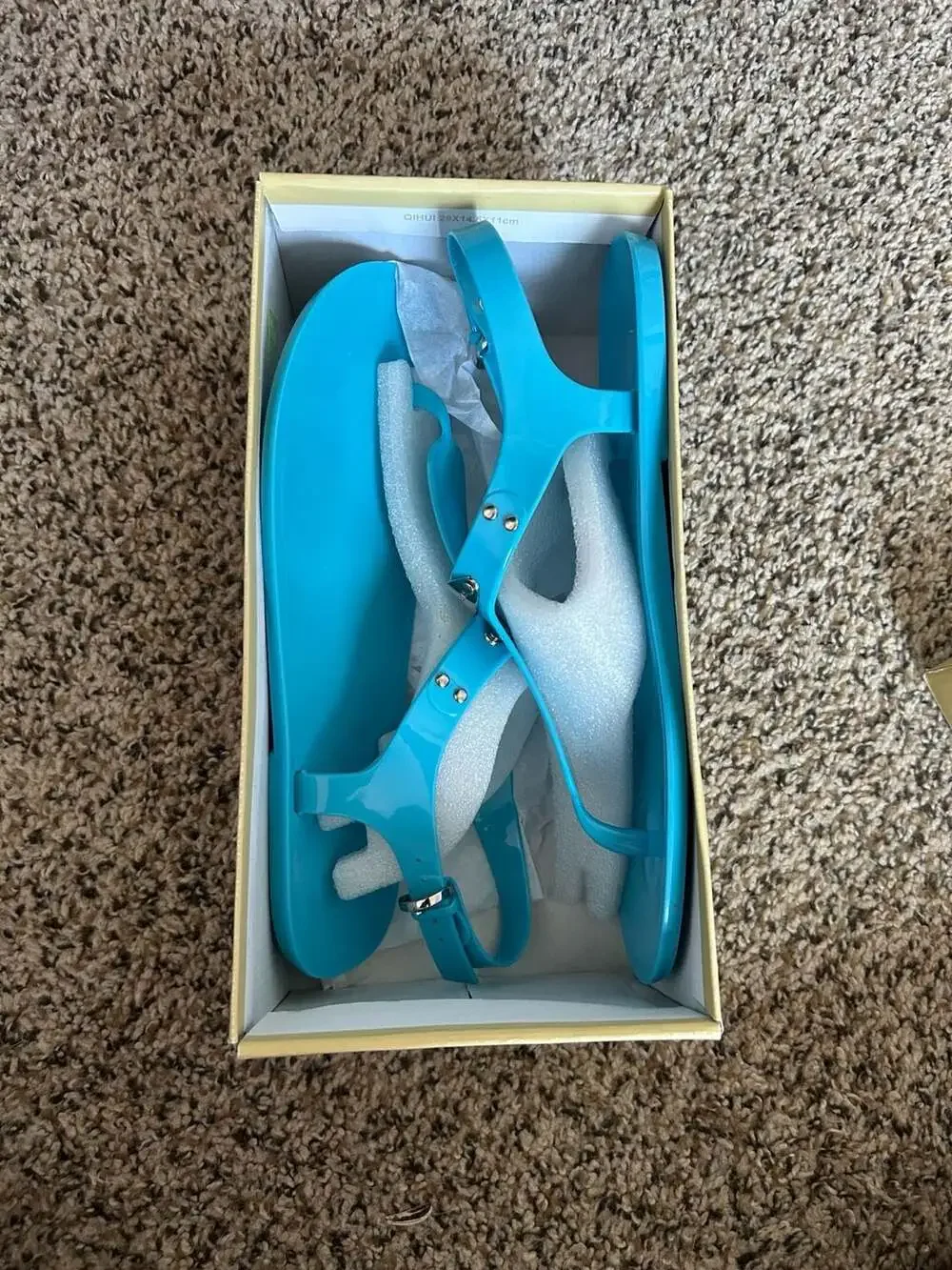 Michael Kors MK Plate Aquamarine Jelly Sandals